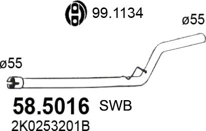 ASSO 58.5016 - Exhaust Pipe car-mod.net