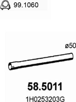 ASSO 58.5011 - Exhaust Pipe car-mod.net