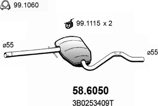 ASSO 58.6050 - Middle Silencer car-mod.net