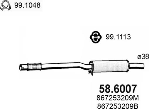 ASSO 58.6007 - Middle Silencer car-mod.net