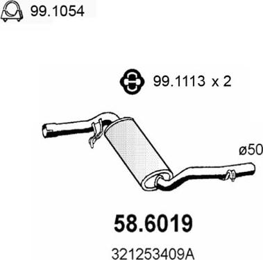 ASSO 58.6019 - Middle Silencer car-mod.net
