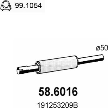 ASSO 58.6016 - Middle Silencer car-mod.net