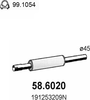 ASSO 58.6020 - Middle Silencer car-mod.net