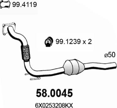 ASSO 58.0045 - Catalytic Converter car-mod.net