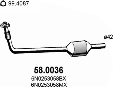 ASSO 58.0036 - Catalytic Converter car-mod.net