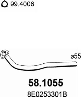 ASSO 58.1055 - Exhaust Pipe car-mod.net