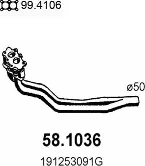 ASSO 58.1036 - Exhaust Pipe car-mod.net