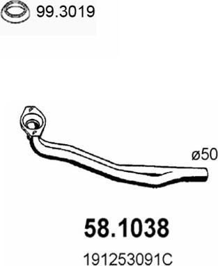 ASSO 58.1038 - Exhaust Pipe car-mod.net