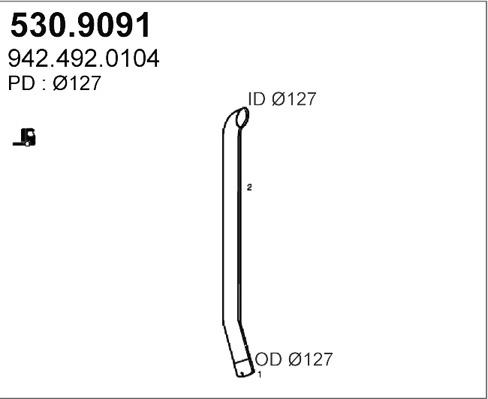 ASSO 530.9091 - Exhaust Pipe car-mod.net
