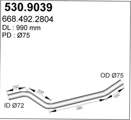 ASSO 530.9039 - Exhaust Pipe car-mod.net