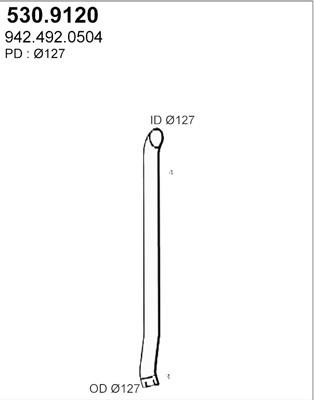 ASSO 530.9120 - Exhaust Pipe car-mod.net