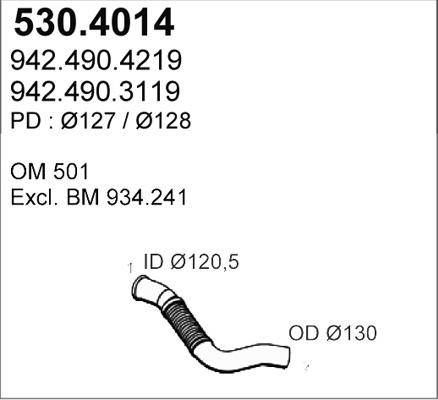 ASSO 530.4014 - Flex Hose, exhaust system car-mod.net