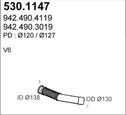 ASSO 530.1147 - Exhaust Pipe car-mod.net