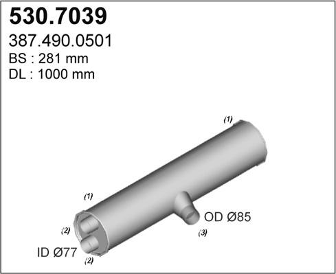 ASSO 530.7039 - Middle / End Silencer car-mod.net