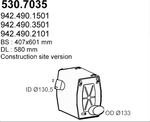 ASSO 530.7035 - Middle / End Silencer car-mod.net