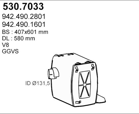 ASSO 530.7033 - Middle / End Silencer car-mod.net