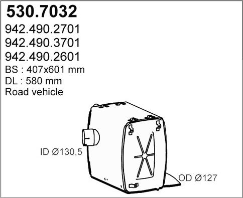 ASSO 530.7032 - Middle / End Silencer car-mod.net