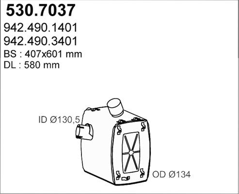 ASSO 530.7037 - Middle / End Silencer car-mod.net