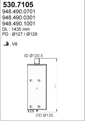 ASSO 530.7105 - Middle / End Silencer car-mod.net