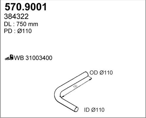 ASSO 570.9001 - Exhaust Pipe car-mod.net