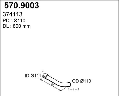 ASSO 570.9003 - Exhaust Pipe car-mod.net