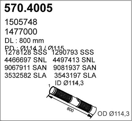 ASSO 570.4005 - Flex Hose, exhaust system car-mod.net