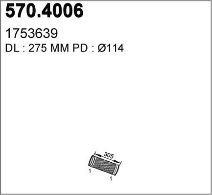 ASSO 570.4006 - Flex Hose, exhaust system car-mod.net