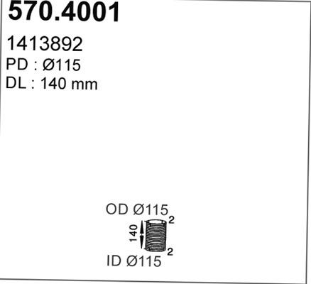 ASSO 570.4001 - Flex Hose, exhaust system car-mod.net