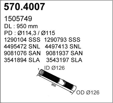 ASSO 570.4007 - Flex Hose, exhaust system car-mod.net