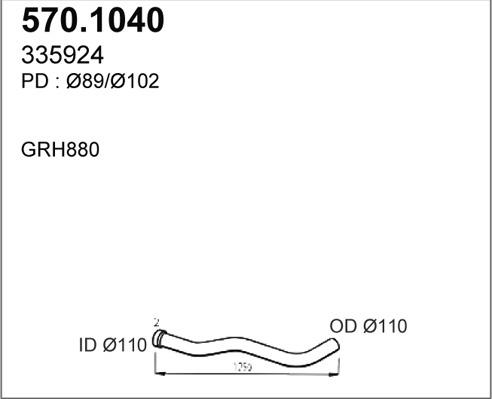 ASSO 570.1040 - Exhaust Pipe car-mod.net