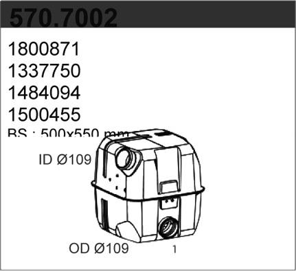 ASSO 570.7001 - Middle / End Silencer car-mod.net