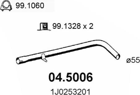 ASSO 04.5006 - Exhaust Pipe car-mod.net