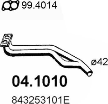ASSO 04.1010 - Exhaust Pipe car-mod.net