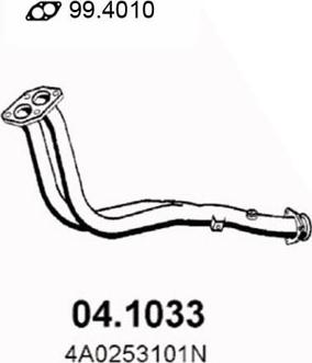 ASSO 04.1033 - Exhaust Pipe car-mod.net