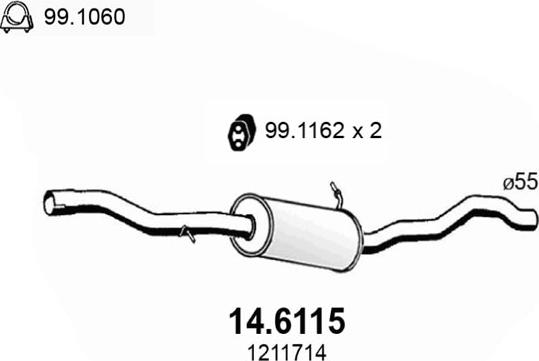 ASSO 14.6115 - Middle Silencer car-mod.net