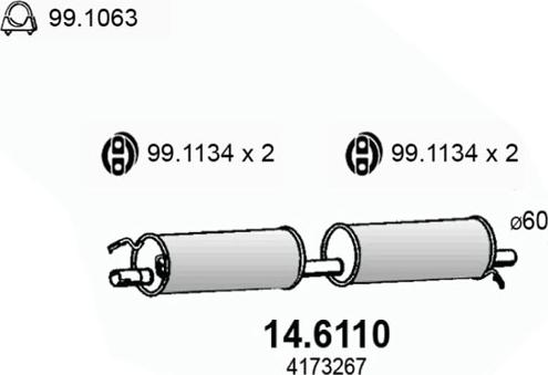 ASSO 14.6110 - Middle Silencer car-mod.net