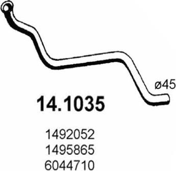ASSO 14.1035 - Exhaust Pipe car-mod.net