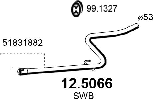 ASSO 12.5066 - Exhaust Pipe car-mod.net