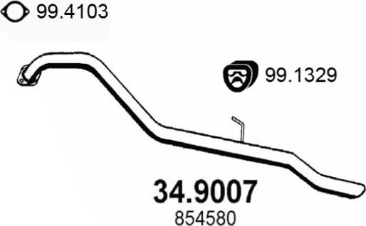 ASSO 34.9007 - Exhaust Pipe car-mod.net