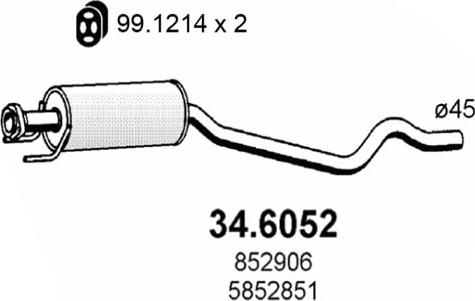 ASSO 34.6052 - Middle Silencer car-mod.net