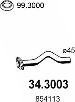 ASSO 34.3003 - Exhaust Pipe car-mod.net