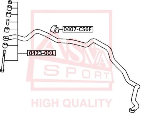 ASVA 0407-CS6F - Bearing Bush, stabiliser car-mod.net