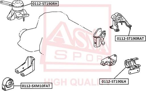 ASVA 0112-SXM10FAT - Holder, engine mounting car-mod.net