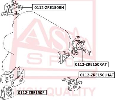 ASVA 0112-ZRE150RH - Holder, engine mounting car-mod.net