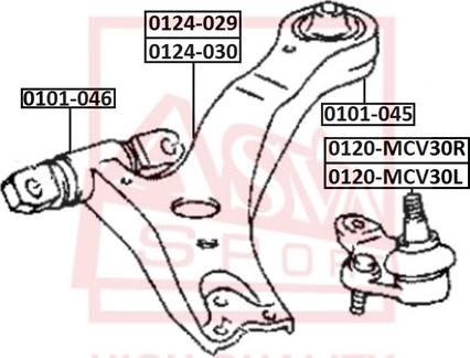 ASVA 0124-030 - Track Control Arm car-mod.net