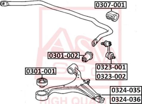 ASVA 0301-001 - Bush of Control / Trailing Arm car-mod.net