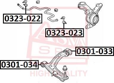 ASVA 0323-023 - Rod / Strut, stabiliser car-mod.net