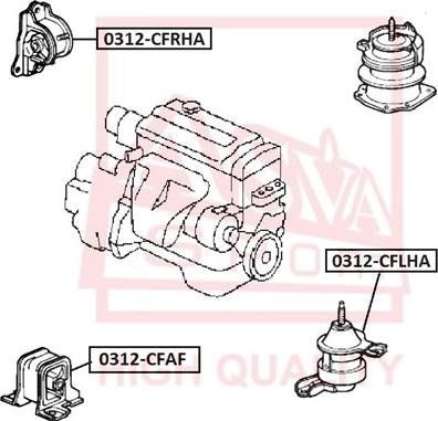 ASVA 0312-CFAF - Holder, engine mounting car-mod.net