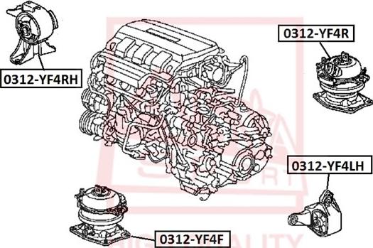 ASVA 0312-YF4F - Holder, engine mounting car-mod.net
