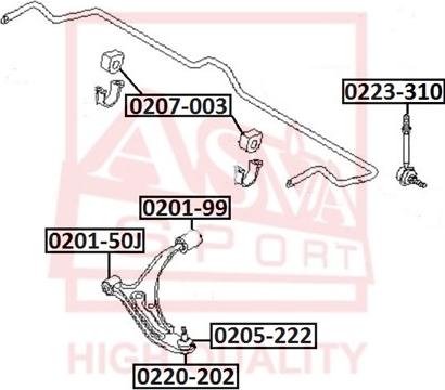 ASVA 0201-99 - Bush of Control / Trailing Arm car-mod.net